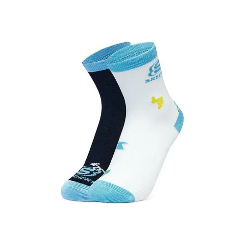 Skechers 2 шт Средневековый синий + Ярко-белый Kids Носки