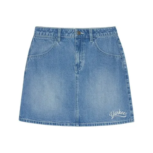 Mlb Base Logo New York Yankees SS25 Джинсовые короткие юбки Женские Светло-синий