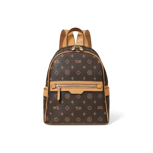 Teenmix ПВХ Рюкзак Женский Кофейный Экрю Небесно-Синий