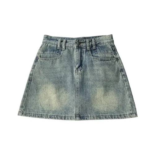 ARIADNAW STUDIO Джинсовые короткие юбки Женские Винтажный синий