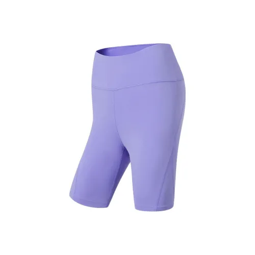 Спортивные шорты с подкладкой женские неоновый синий и фиолетовый гортензия