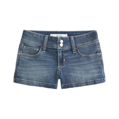 Hollister Женские джинсовые шорты средне-голубого цвета