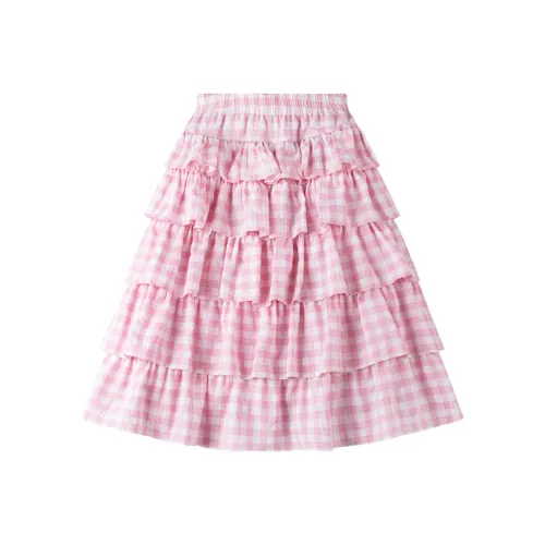 MUCMUKN Розово-белая клетка Kids Юбки