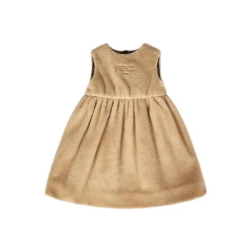 FENDI Детская одежда Однотонный Круглый вырез Длинный Без рукавов Коричневый Infant и Toddler