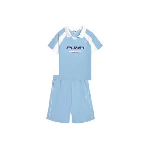 PUMA Повседневная спортивная одежда Шорты 2 предмета Комплект Синий Белый Для детей 3-7 лет