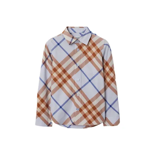 Burberry Рубашка Сланцево-Синий Детская