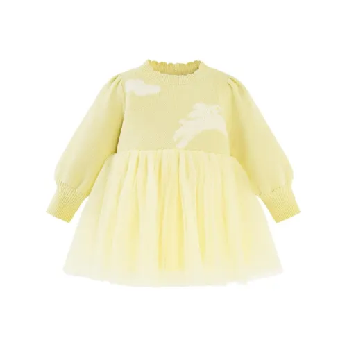 Mini Bala Платье Абрикосовый Желтый Дети Возраст 3-7 Лет