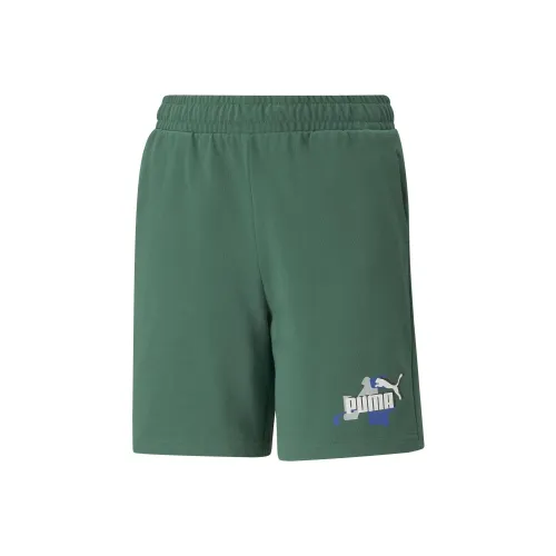 PUMA ESS+ Уличный Art Шорты JS B Kids Шорты Детский Зеленый