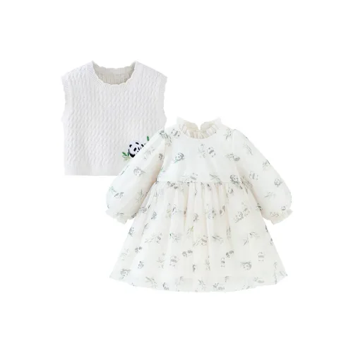 Детский комплект Mini Bala с юбкой белого цвета