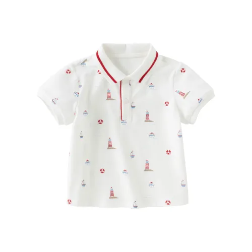 DAVE BELLA T-рубашка Белая с основанием с принтом для детей 3-7 лет