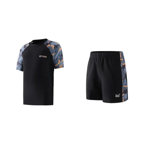 361° Детский купальник черный и оранжевый для подростков