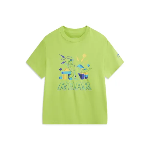 LINING YOUNG x DISHINIWANJUZONGDONGYUAN LIANMINGKUAN Спортивная коллекция T-рубашка SS25 Dazzling Зеленый Детский