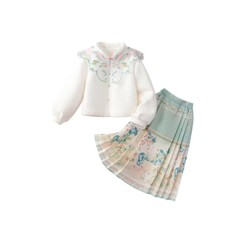 October Mommy Зеленый Фрукты Кролик Kids Ханьфу