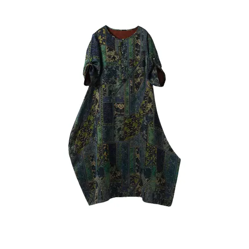 Hang Yi Court Короткий рукав Платье Женское