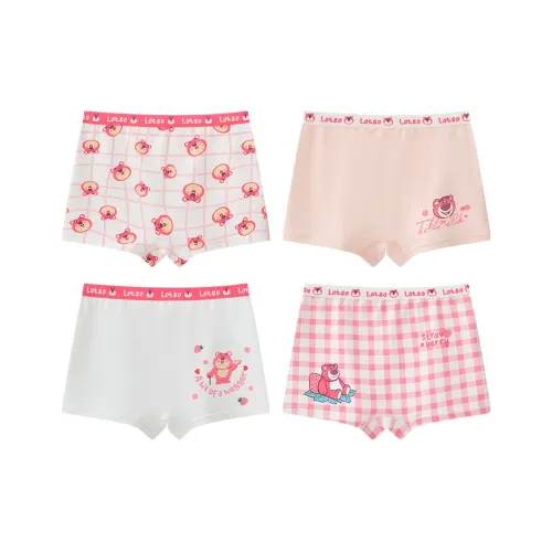 Дисней 4 шт Светло-розовый + Розовый + Белый + Белый Kids Трусы