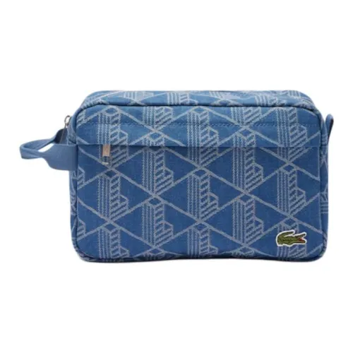 LACOSTE Хлопок Туалетная сумка Унисекс Синяя