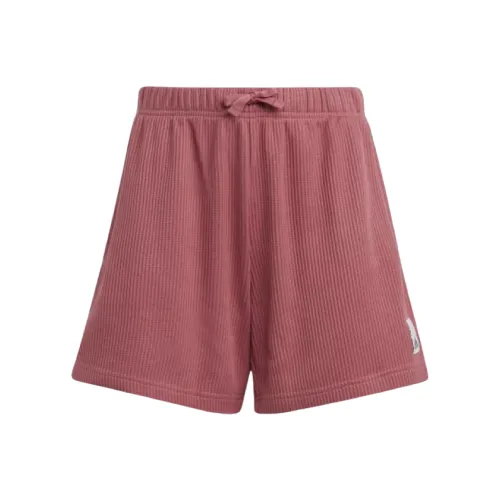 Adidas Lounge Вафельная вязка Loose Шорты Подростки Розовый Layer Серый Белый Черный