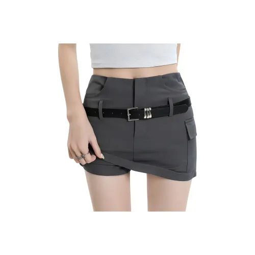 Shuhao Bai Карго Юбки Короткие Женские Серые