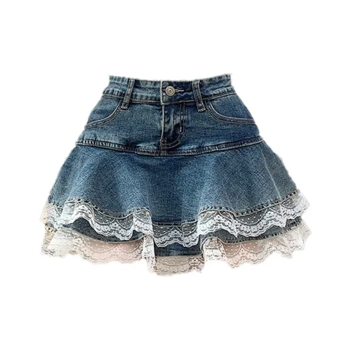 HUINIAN Джинсовые короткие юбки Женские Светло-синие