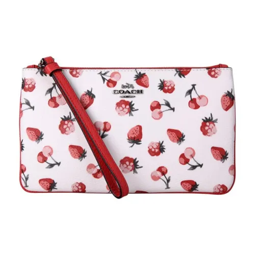 COACH Wristlet Запястье Сумка Клатч Большой Женская Белая