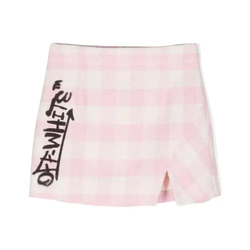 Off Белый Юбка Обычный крой Детский Розовый