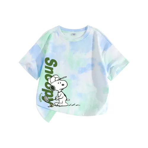 SNOOPY T-рубашка синего и зеленого цвета S Drive Lower Right Hand Side Детская