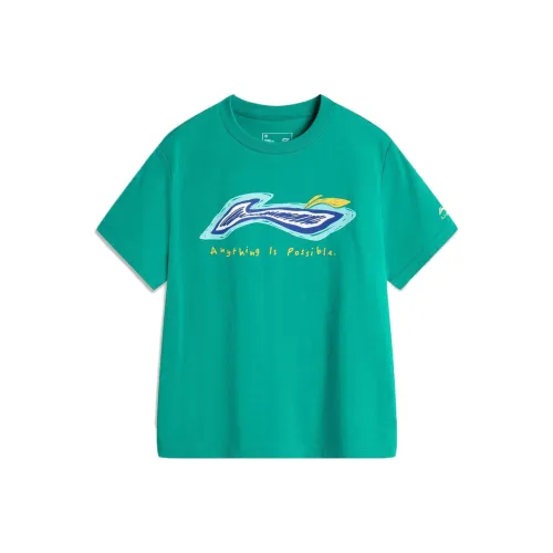 LINING YOUNG Sports Life Collection T-рубашка Nouveau True Зеленый Детский