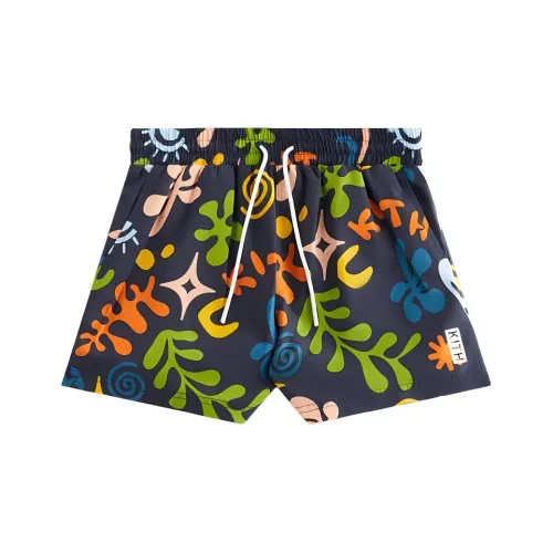 KITH Kids 2024 Summer Collection Printed KAI Swim Trunk Shorts Teenagers Nighttime