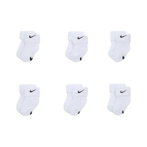 nike Детская одежда Махровый С подворотом Носки 6 пар Носки 6 пар Белый Infant And Toddler
