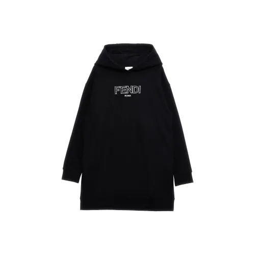 FENDI Длинное платье с длинными рукавами черное детское