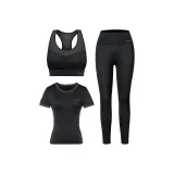 Комплект одежды (Черный и Серый топ + Черный и Серый бюстгальтер + Черные штаны)