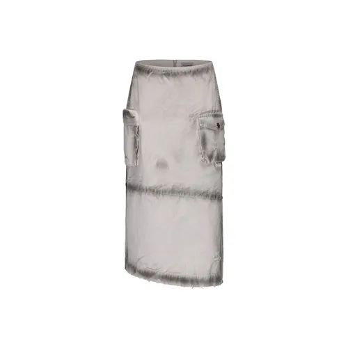 VANN VALRENCÉ Карго Юбки Короткие Женские Светло-Серый