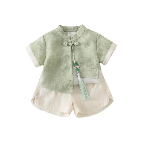 XiaoJinBu Повседневная спортивная одежда 2 предмета комплект светло-зеленый для младенцев и малышей