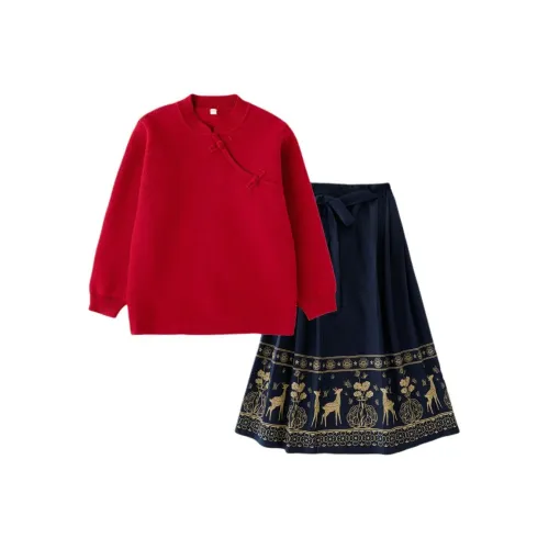 Elephants Комплект с юбкой Красный Подростки