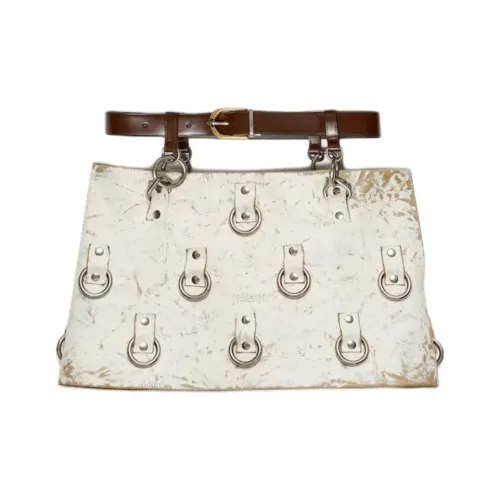 PRADA Кожаные короткие юбки Женские Белые