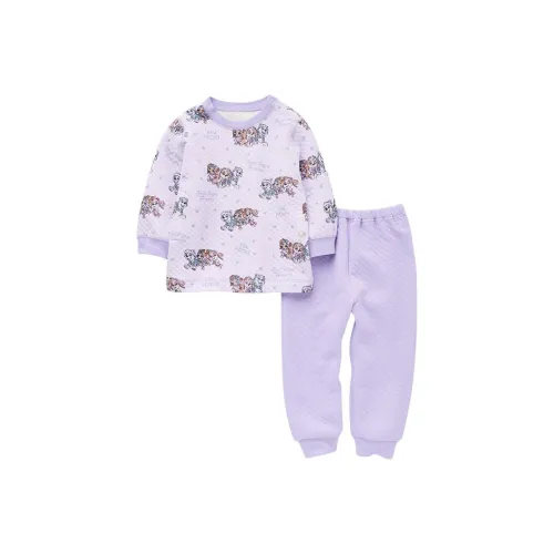 UNIQLO Пижамный комплект для малыша светло-синий фиолетовый