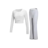 Комплект одежды (Mist Белый Топ + Светло-Серые Штаны)