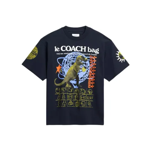 COACH SS25 T-Shirt Унисекс Темно-синий