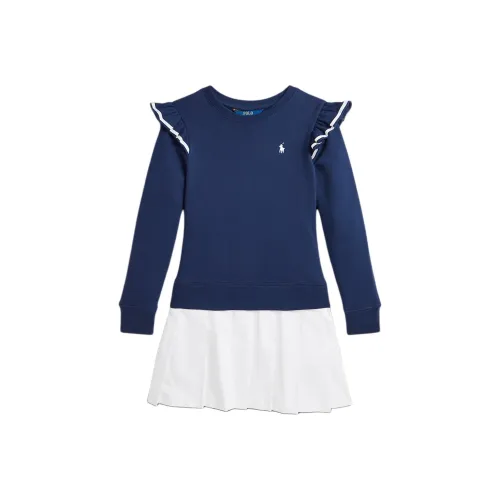 Polo Ralph Lauren Платье Вязаные Ткани Юбка Terry Платье Синий Детский