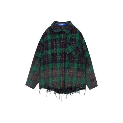 YEK Зеленая клетка Kids Рубашки