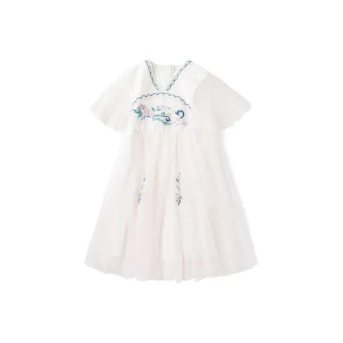 BALABALA Детское платье белый и красный тон подростки