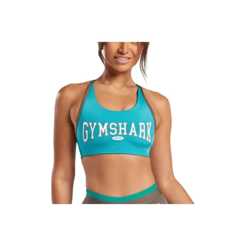 GYMSHARK Спортивное белье Женское Камуфляж Коричневый Seafoam Синий