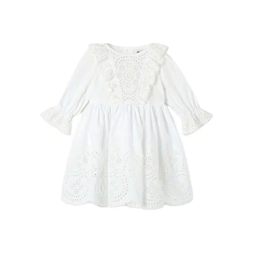 Loro Piana Платье SS25 Белый Infant и Toddler