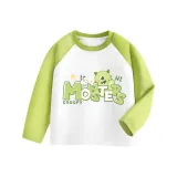 Реглан с длинным рукавом, белый и зеленый, красный глаз Nubi