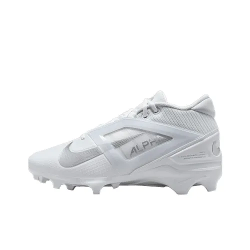 Nike Alpha Menace 4 Slip-Resistant Abrasion-Resistant Football Cleats Unisex White Найк Alpha Menace 4 противоскользящие устойчивые к истиранию футбольные бутсы унисекс белые