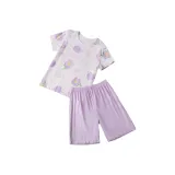 Светло-фиолетовый, принт, маленький, цветы