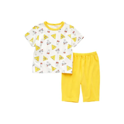 UNIQLO Пижамный комплект Светло-желтый для малышей и детей дошкольного возраста