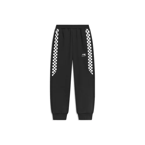 Детские LINING YOUNG Вязаные Спортивные Штаны Sports Life Collection Черные