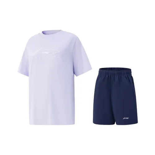 LINING YOUNG Повседневная спортивная одежда Comprehensive Physical Fitness SS25 Светлый Lilac Dark Purple Blue Подростки