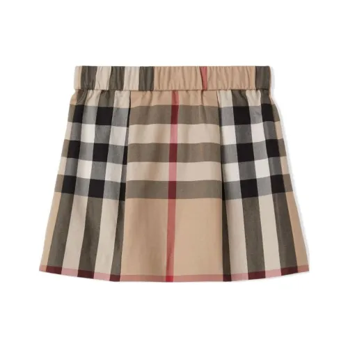 Burberry Детская одежда FW23 Клетчатый Умеренный Юбка Infant And Toddler Коричневый